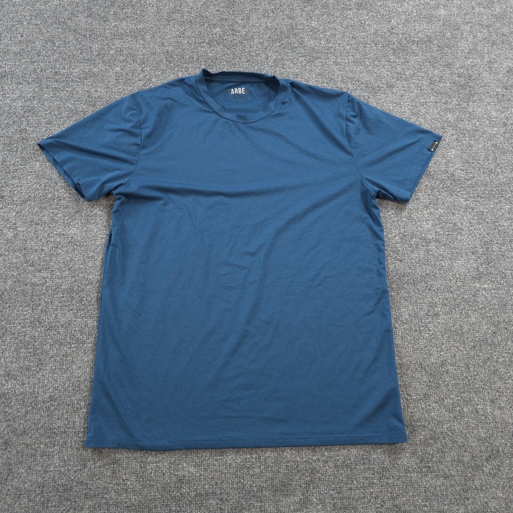 Barbell Shirt Mens XL Blue Foundation Tee Performance Stretch Gym Run Training